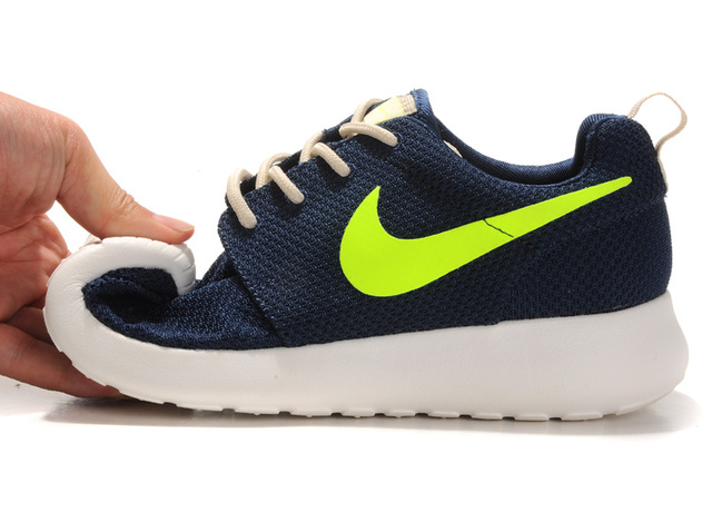 nike Roshe running chaussures hommes bleu fonce jaune (3)